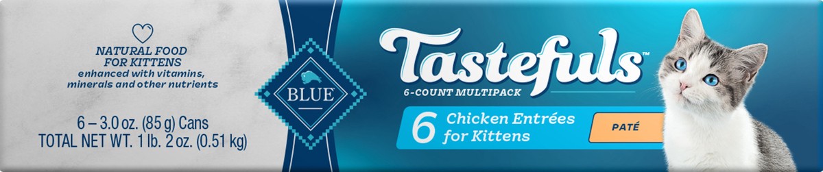 slide 3 of 3, Blue Buffalo Chicken Tastefuls Kitten Pate, 18 oz