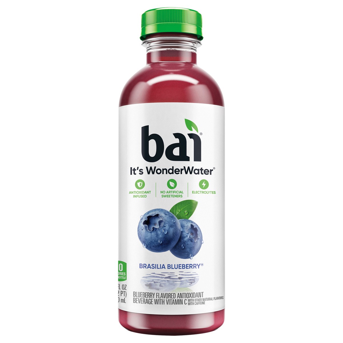 slide 3 of 12, Bai Flavored Water, Brasilia Blueberry, Antioxidant Infused Beverage, 18 Fluid Ounce Bottle, 18 fl oz