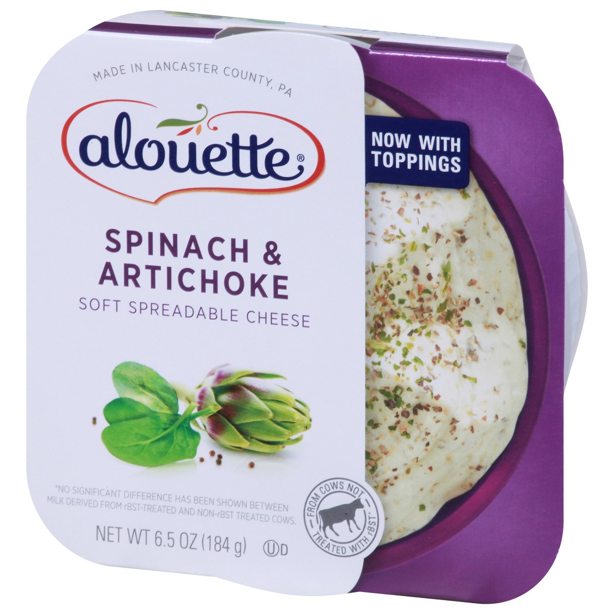 slide 4 of 9, Alouette Spinach & Artichoke Soft Spreadable Cheese, 6.5 oz