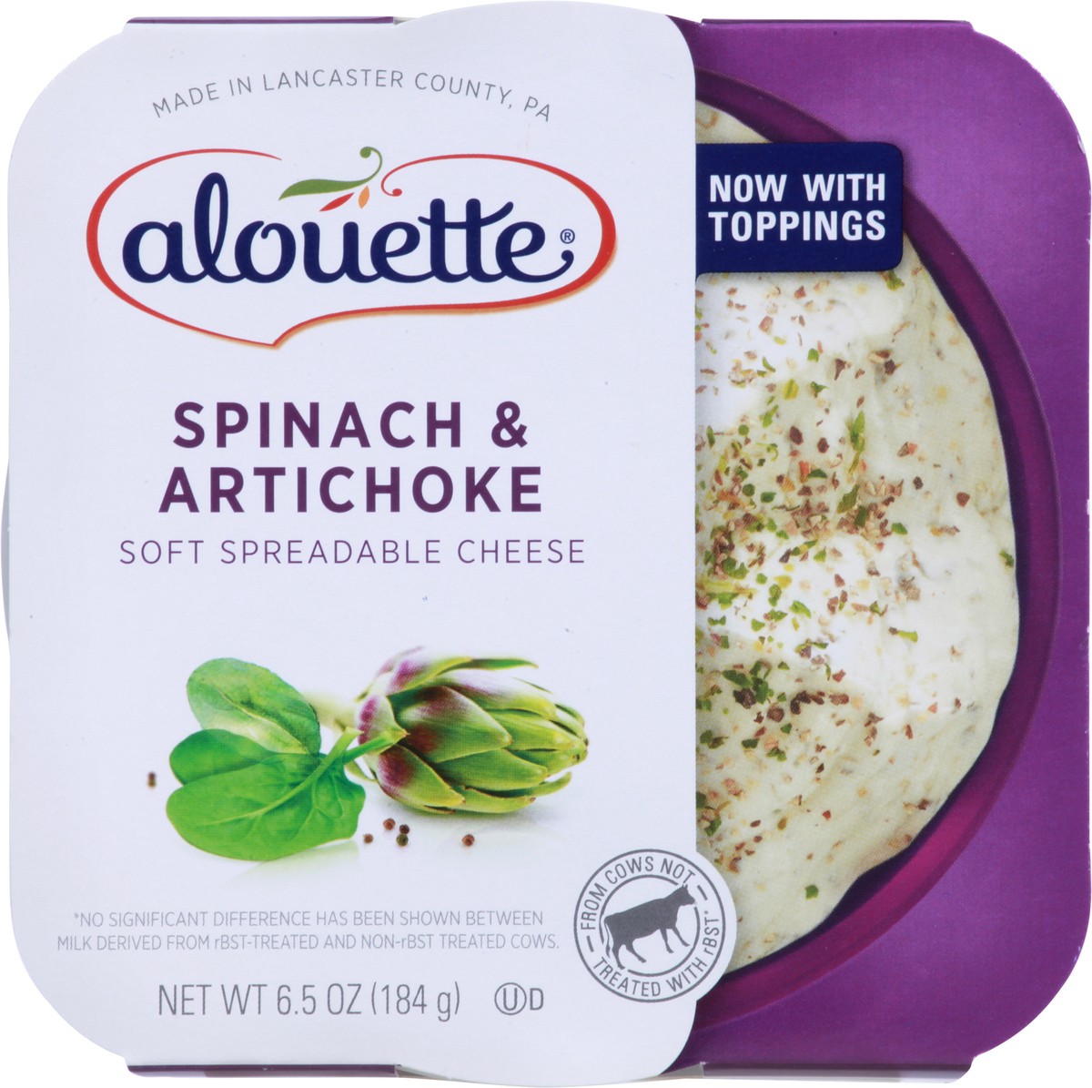 slide 7 of 9, Alouette Spinach & Artichoke Soft Spreadable Cheese, 6.5 oz