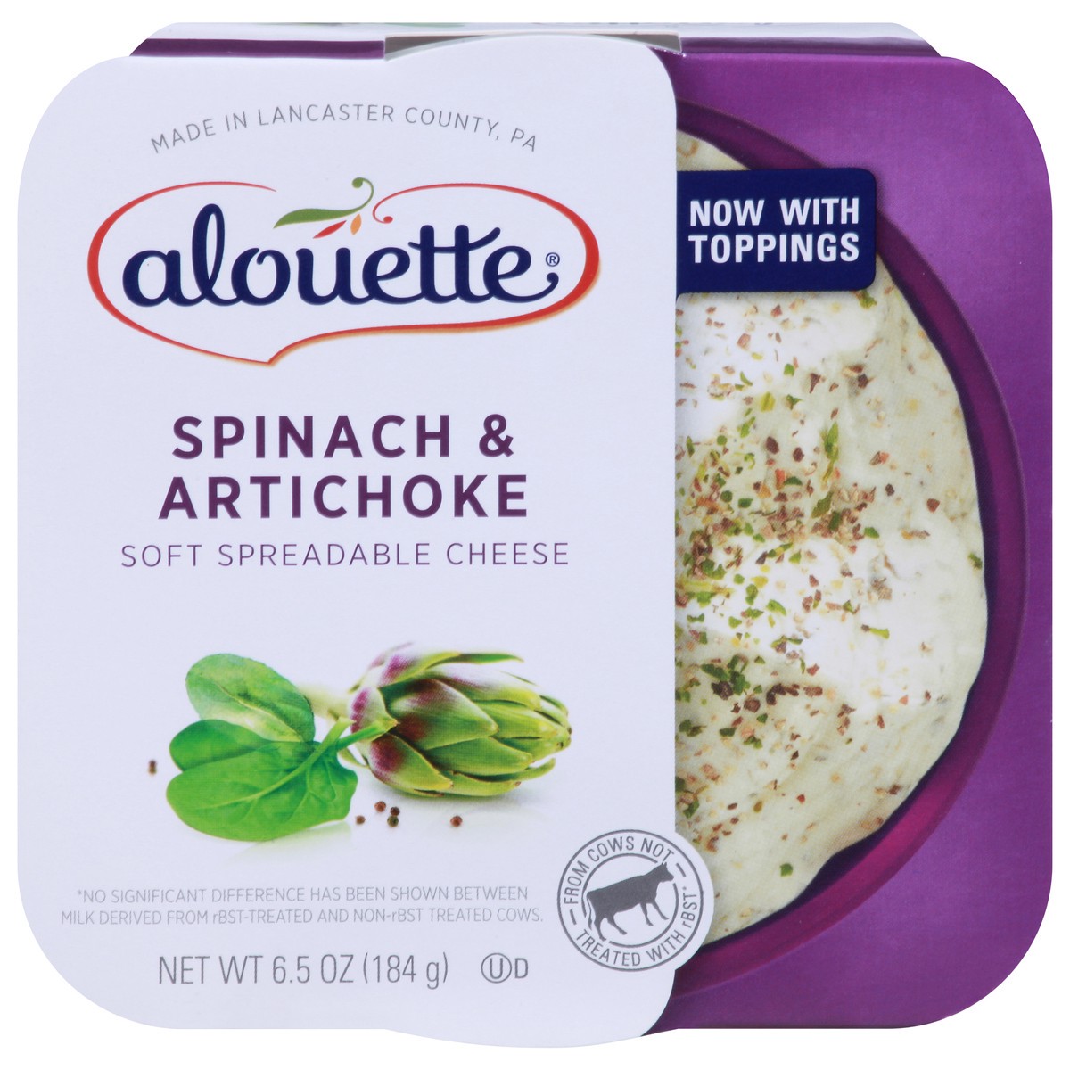 slide 1 of 9, Alouette Spinach & Artichoke Soft Spreadable Cheese, 6.5 oz