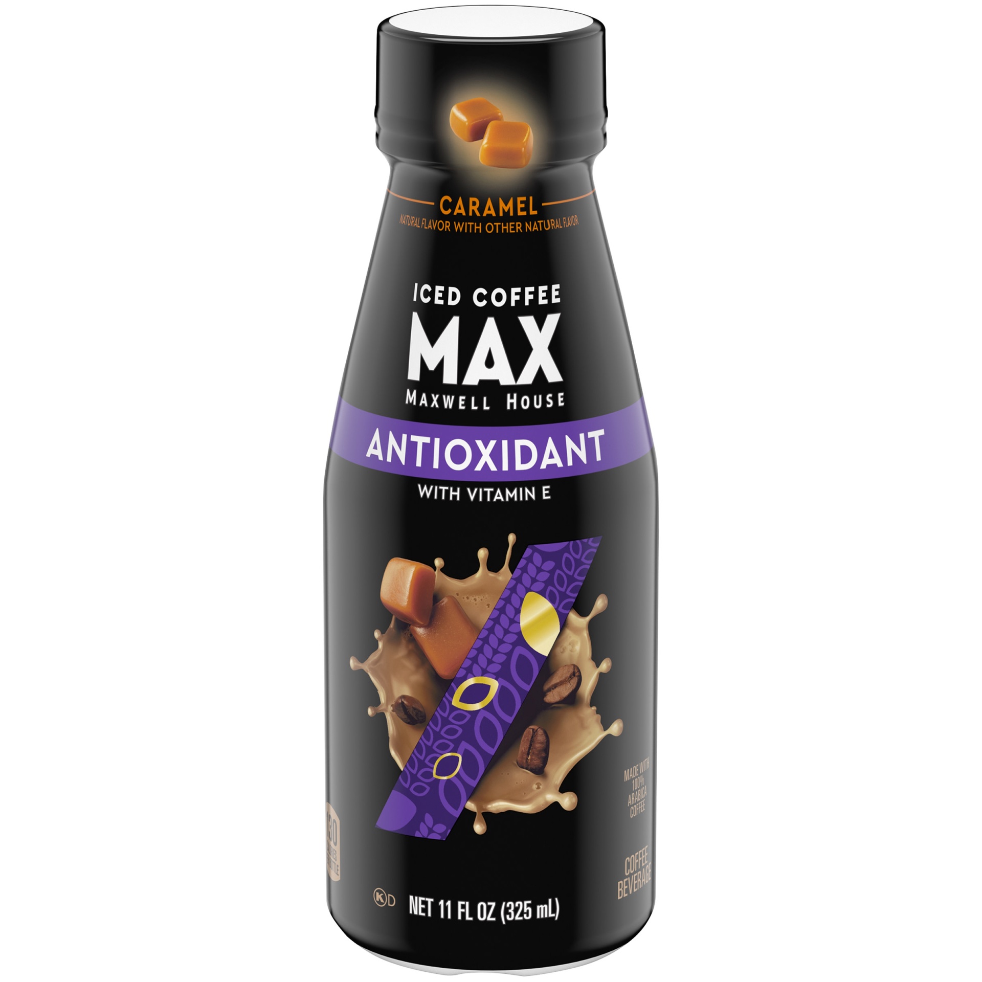 slide 1 of 1, Maxwell House Max Antioxidant Caramel Iced Coffee Beverage with Vitamin E Bottle, 11 oz