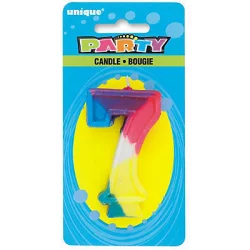 Unique Industries Unique Party Rainbow Number “0“ Candle