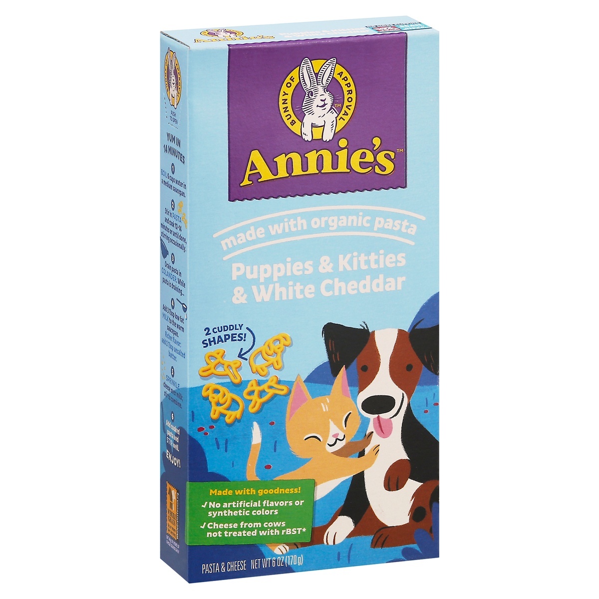 slide 1 of 1, Annie's Puppies & Kitties Pasta with Cheddar Cheese, 6 oz, 6 oz