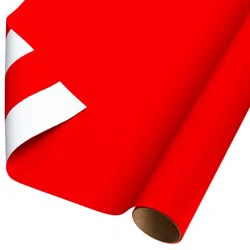 American Greetings Reversible Wrapping Paper, Red & Stripes, 20 sq ft