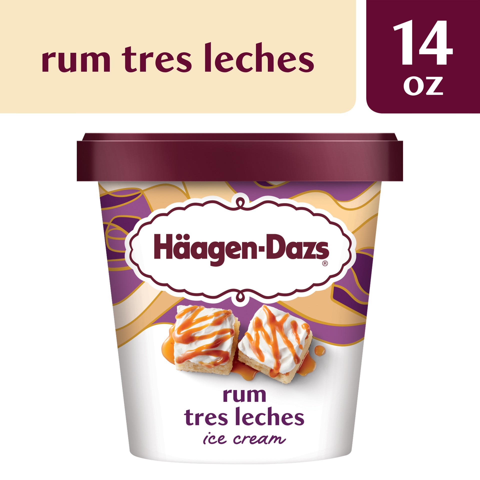 slide 3 of 5, Häagen-Dazs Rum Tres Leches Ice Cream, 14 Oz., 14 fl oz
