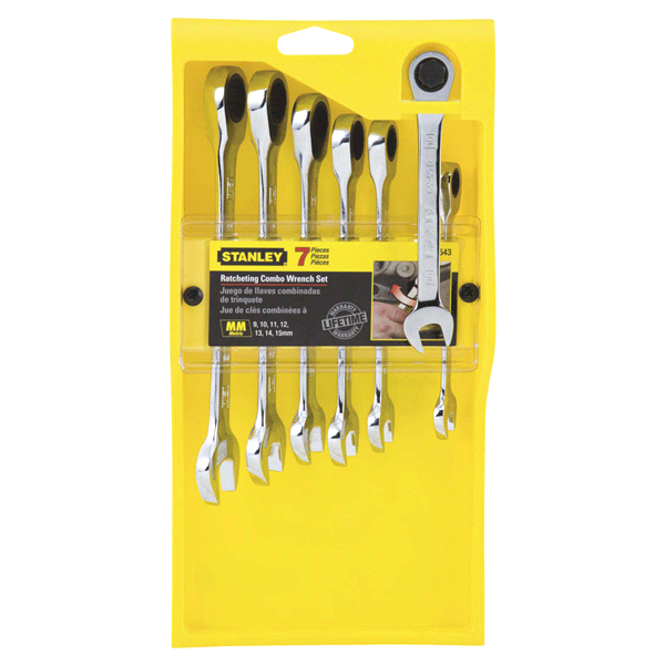 slide 1 of 5, Stanley Ratcheting Wrench Metric Set, 1 ct