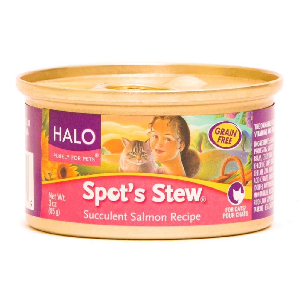 slide 1 of 1, Halo Spot's Stew Salmon Cat Food, 3 oz