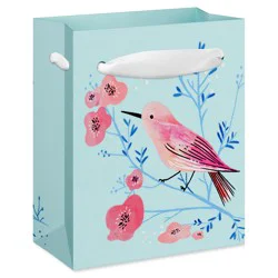 American Greetings Pink Bird On Teal Everyday Mini Gift Bag