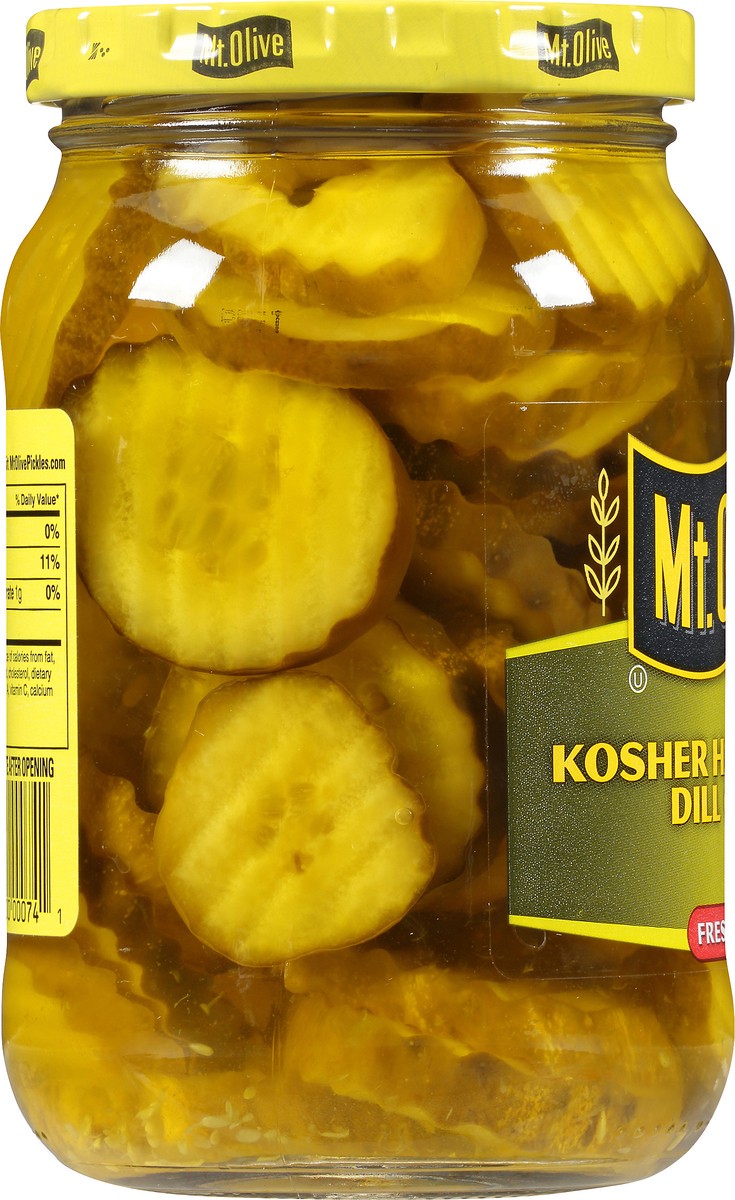 slide 2 of 9, Mt. Olive Kosher Hamburger Dill Chips 16 fl. oz. Jar, 16 fl oz