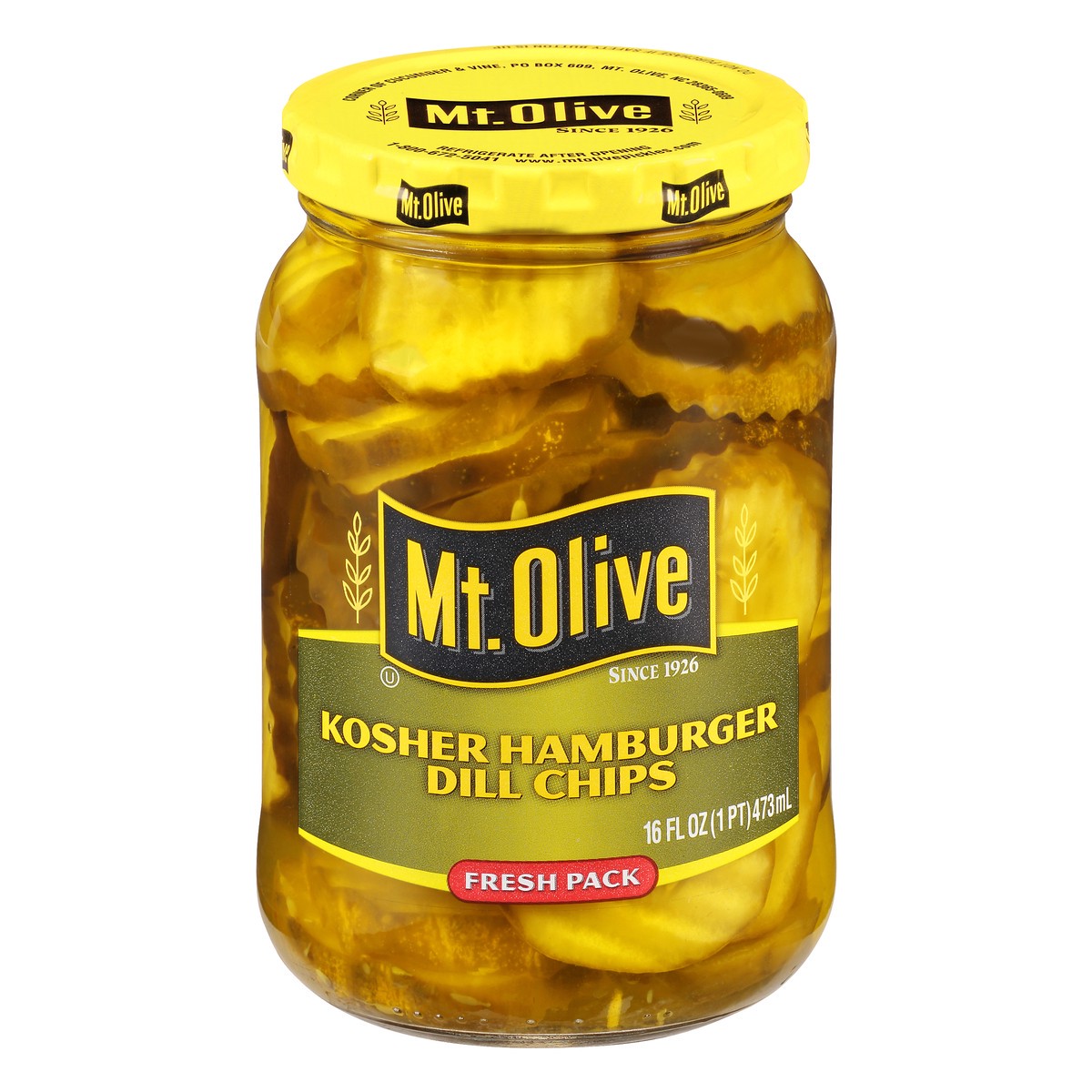 slide 5 of 9, Mt. Olive Kosher Hamburger Dill Chips 16 fl. oz. Jar, 16 fl oz