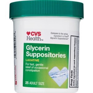slide 1 of 1, CVS Health Glycerin Suppositories Adult Size, 25 Ct, 1 ct