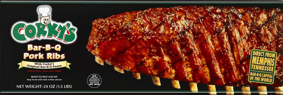 slide 1 of 4, Corkys Pork Ribs 24 oz, 24 oz