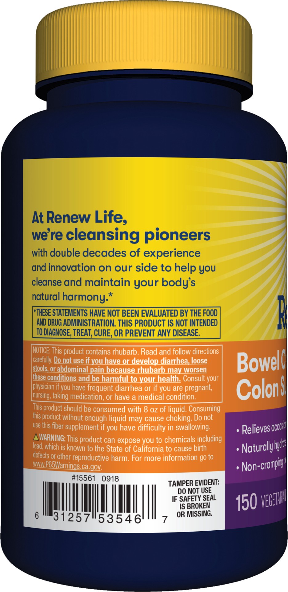 slide 4 of 5, Renew Life Adult Cleanse - Bowel Cleanse Colon Support, Constipation Relief - Dairy & Soy Free - 150 Vegetarian Capsules, 150 ct