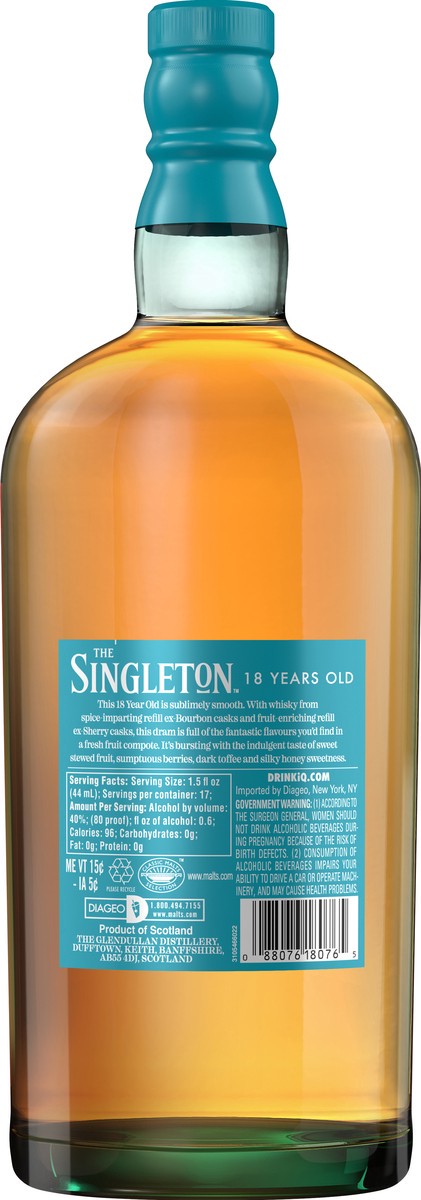 slide 3 of 3, The Singleton 18 Year Old Single Malt Scotch Whisky, 750 ml