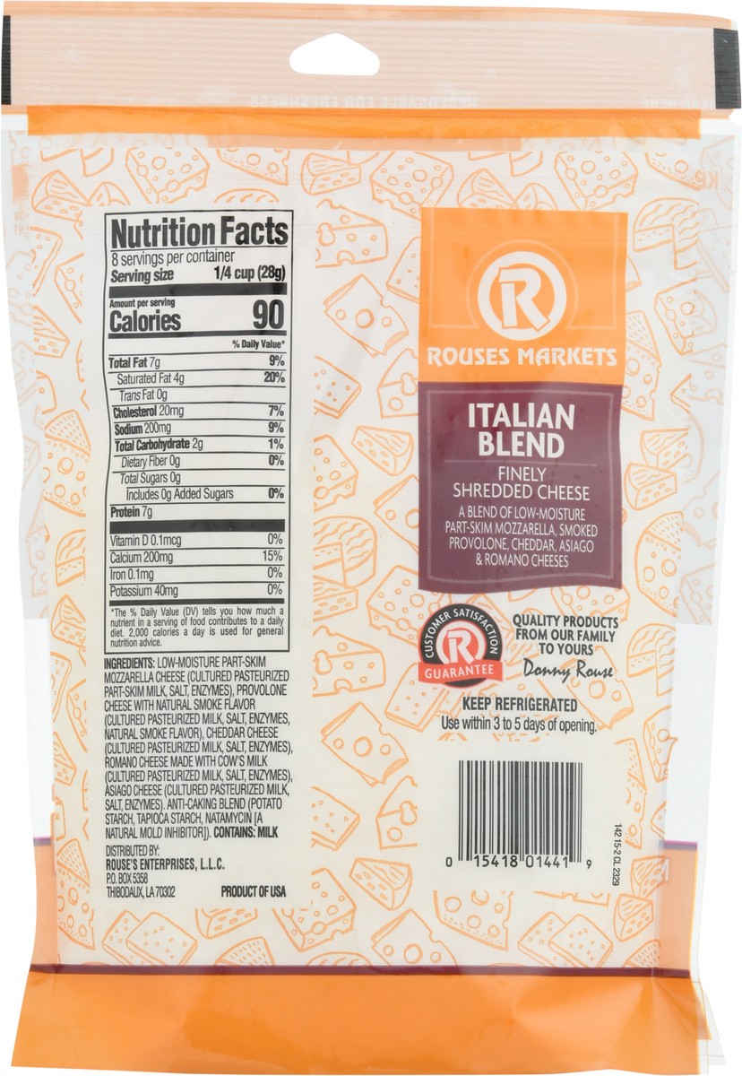 slide 2 of 14, Rouses Markets Italian Blend Finely Shredded Cheese 8 oz, 8 oz