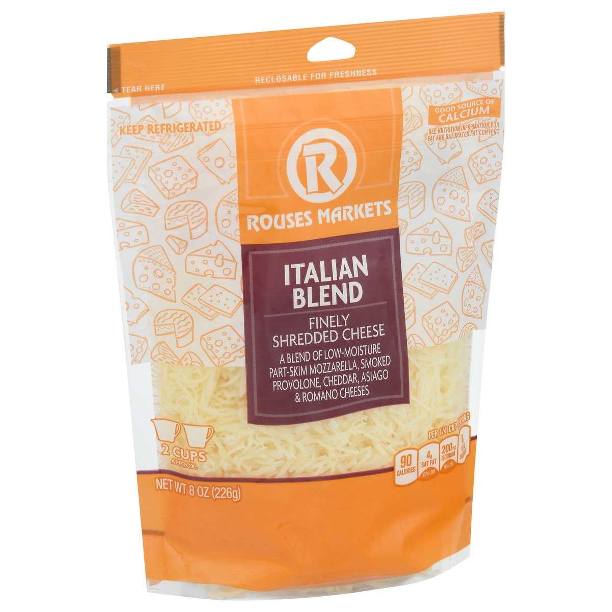 slide 6 of 14, Rouses Markets Italian Blend Finely Shredded Cheese 8 oz, 8 oz