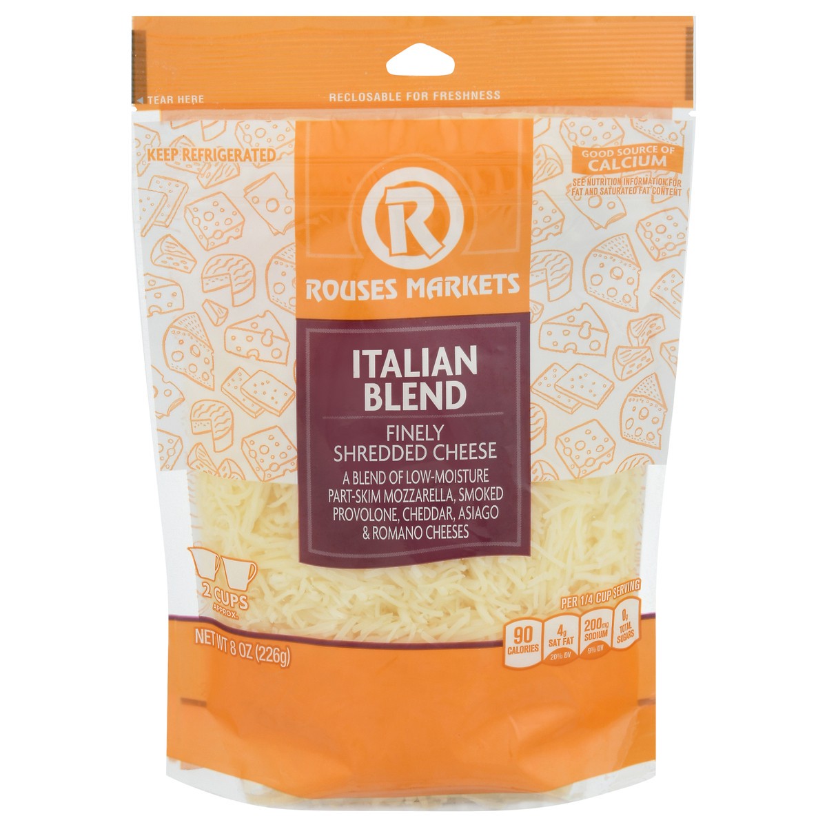 slide 4 of 14, Rouses Markets Italian Blend Finely Shredded Cheese 8 oz, 8 oz