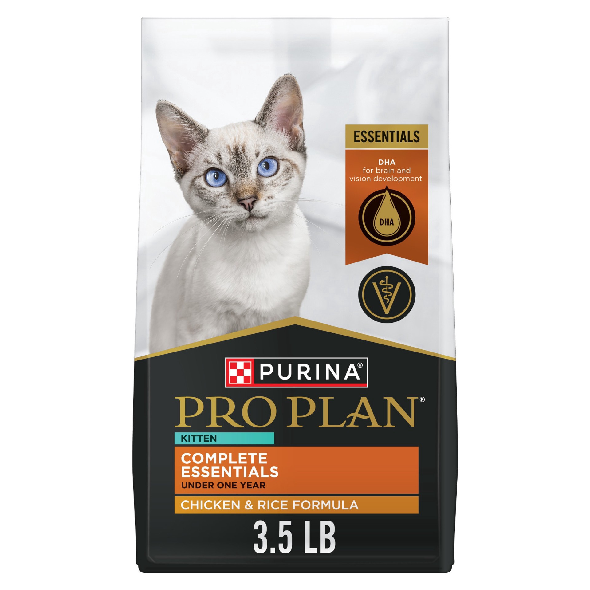 slide 1 of 1, Purina Pro Plan Complete Essentials Chicken and Rice Formula Dry Kitten Food, 3.5 lbs., 1 ct