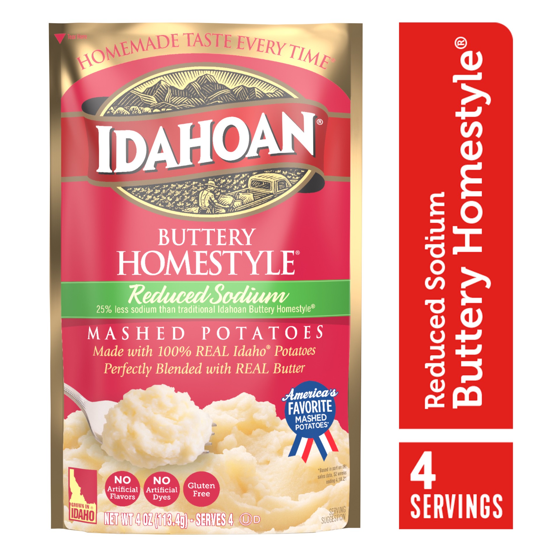 slide 1 of 12, Idahoan Buttery Homestyle Mashed Potatoes, 4 oz