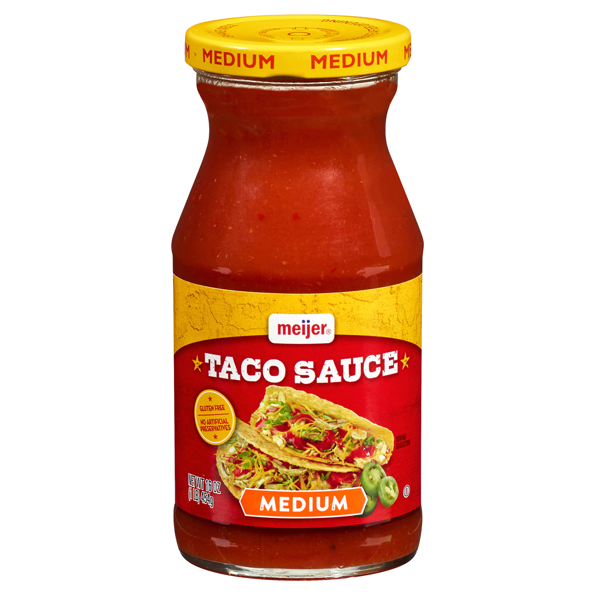 slide 1 of 3, Meijer Medium Taco Sauce, 16 oz