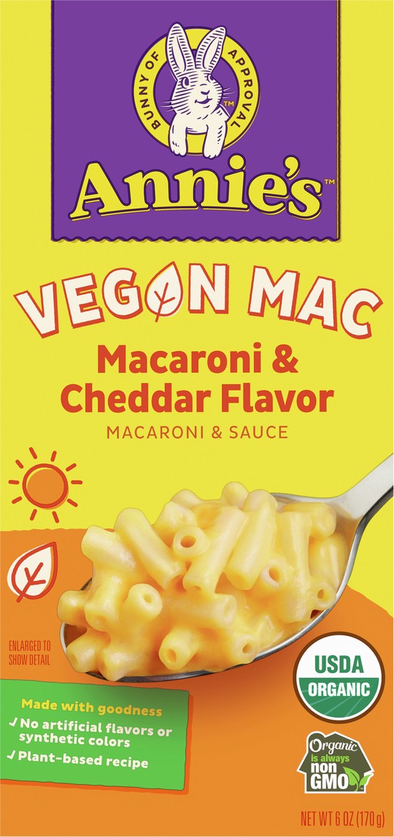 slide 14 of 14, Annie's Organic Cheddar Flavor Vegan Mac, 6 oz