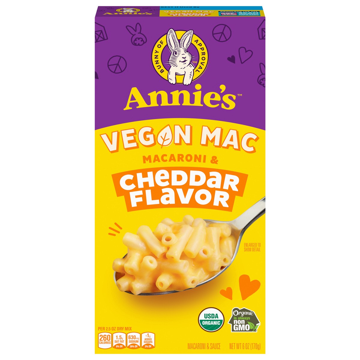 slide 1 of 14, Annie's Vegan Mac and Cheddar Flavor Pasta and Sauce, Organic, Plant Based, Dinner Side or Snacks, 6 oz, 6 oz