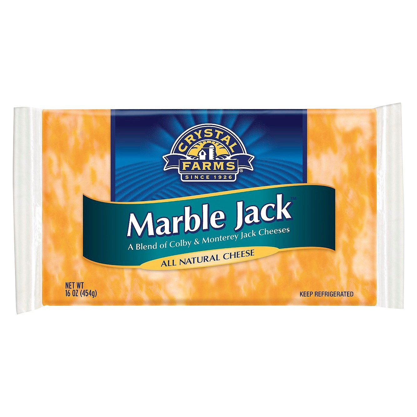 slide 1 of 1, Crystal Farms Marble Jack Cheese, 16 oz