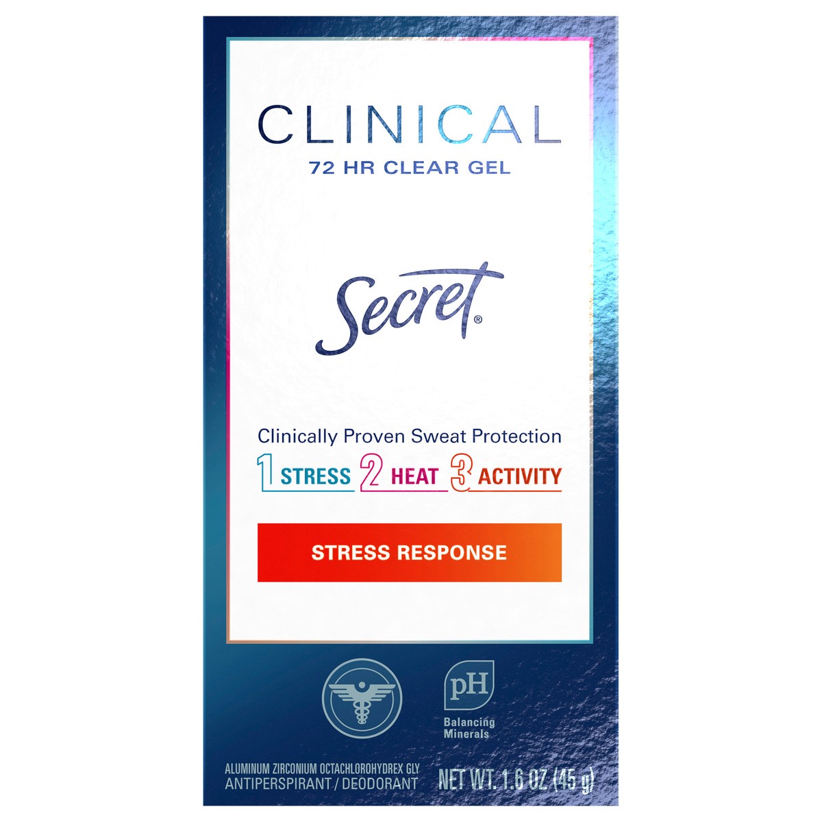 slide 1 of 4, Secret Clinical Strength Clear Gel Antiperspirant and Deodorant for Women, Stress Response, 1.6 oz, 1.6 oz