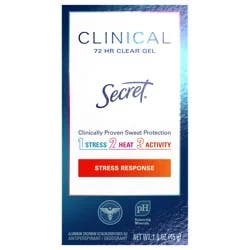 Secret Clinical Strength Clear Gel Antiperspirant and Deodorant for Women, Stress Response, 1.6 oz