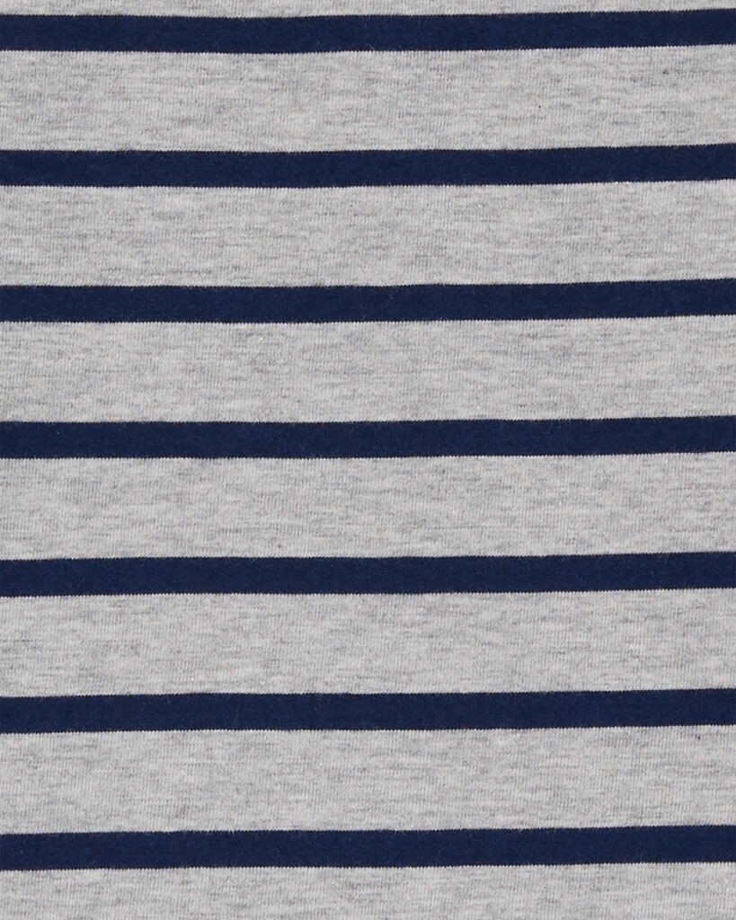 slide 2 of 2, Carter's Kid Striped Long-Sleeve Tee Grey/Navy S, 1 ct