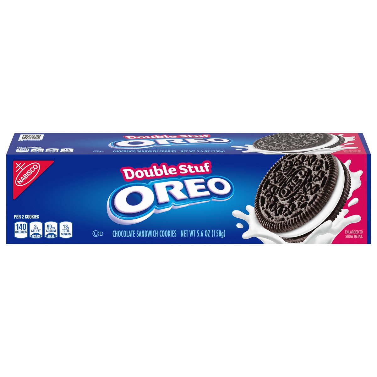 slide 1 of 5, OREO Double Stuf Chocolate Sandwich Cookies, 5.6 oz, 0.42 lb