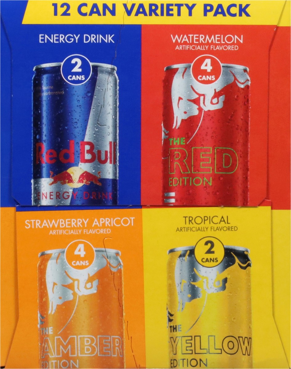 slide 7 of 14, Red Bull Energy Drink Variety Pack, Energy Drink, Red, Yellow & Amber, 80mg Caffeine, 8.4 fl oz, Pack of 12 Cans, 12 ct; 8.4 oz