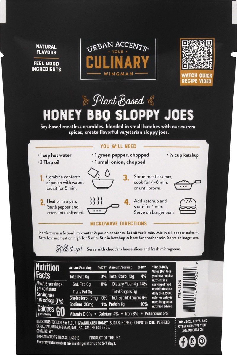 slide 8 of 9, Urban Accents Meatless Sloppy Joe Mix, 1 ct