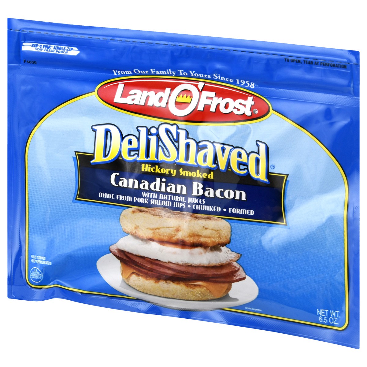 slide 3 of 13, Land O' Frost DeliShaved Hickory Smoked Canadian Bacon 6.5 oz, 6.5 oz