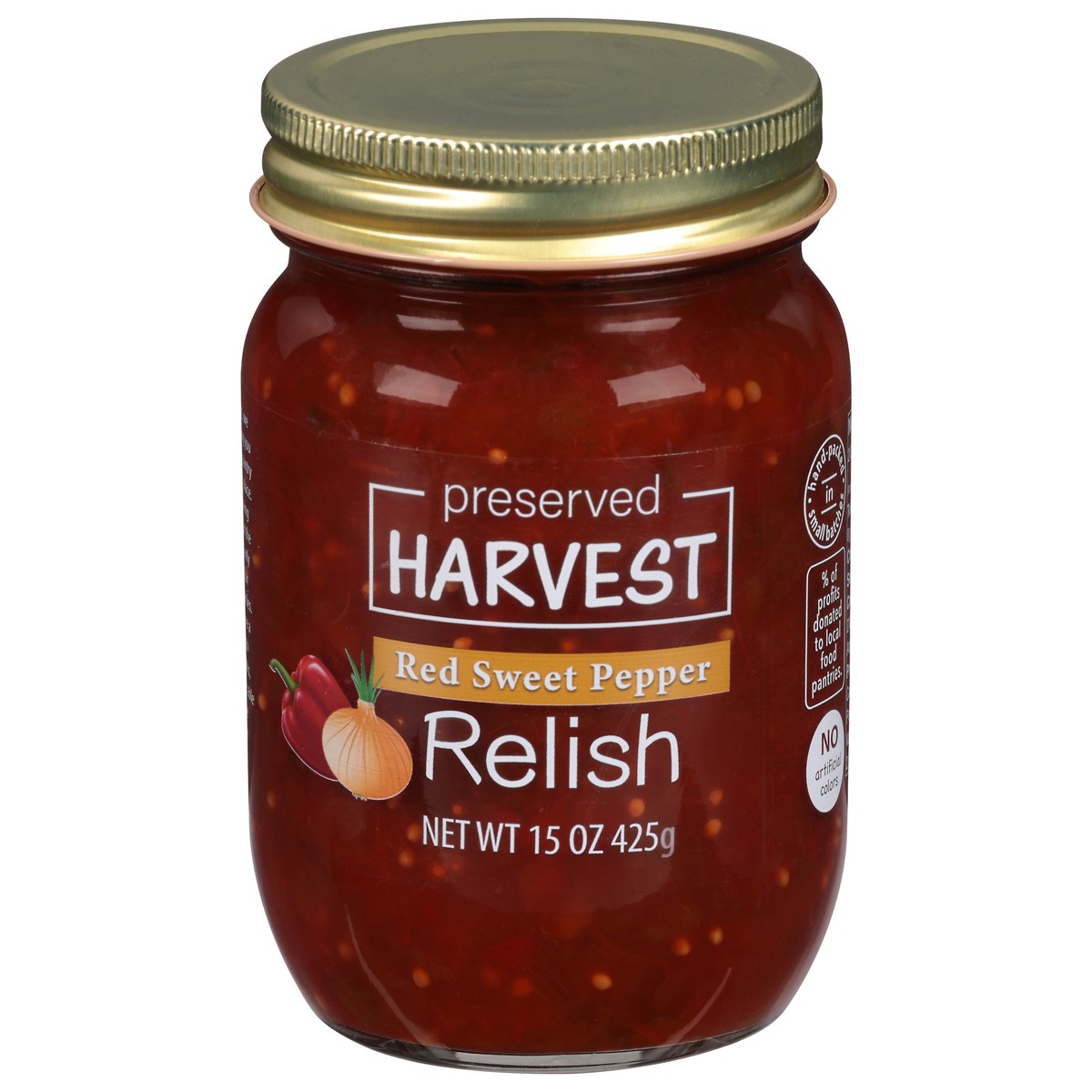 slide 1 of 1, Preserved Harvest Pres Harv Sweet Red Pepper Relish, 15 oz