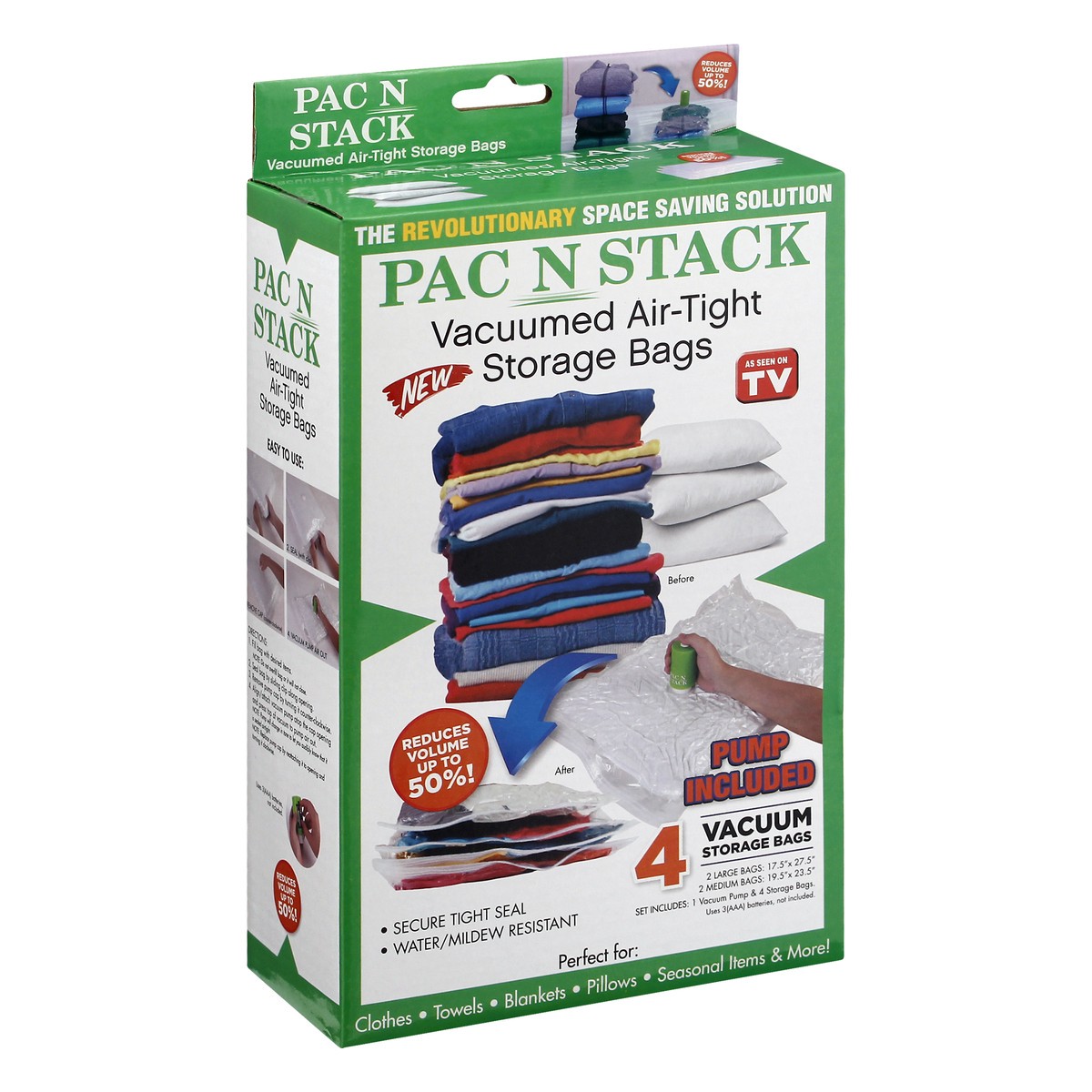 slide 2 of 11, Pac N Stack Storage Bags 4 ea, 4 ct