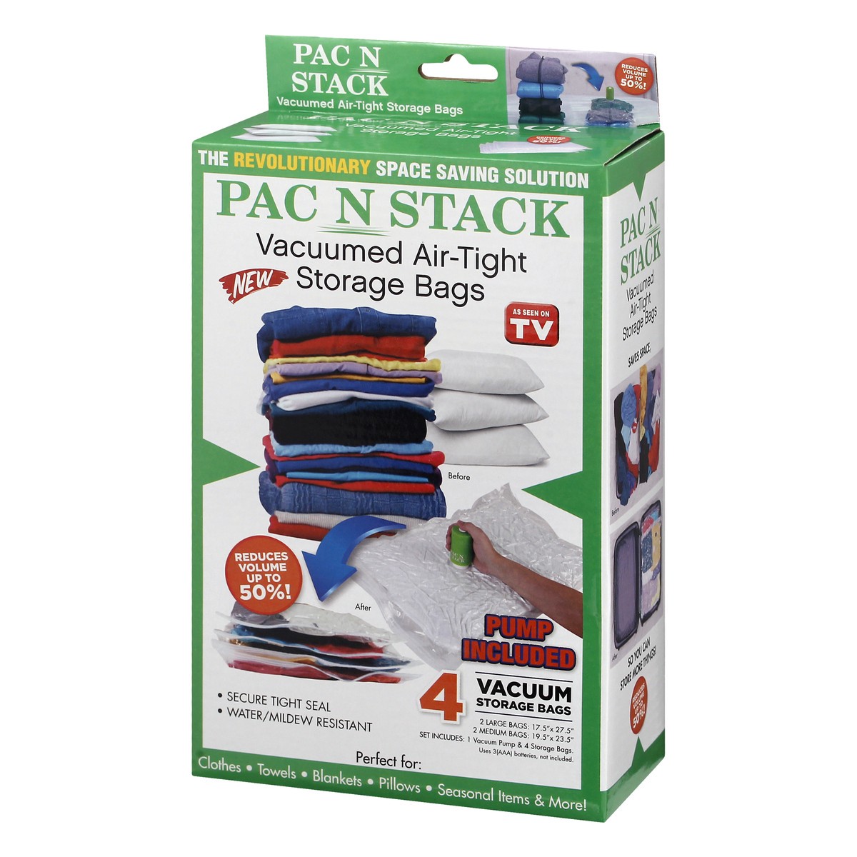 slide 7 of 11, Pac N Stack Storage Bags 4 ea, 4 ct