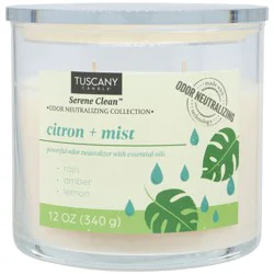 Tuscany Candle Serene Clean Collection Scented Jar Candle Citron + Mist