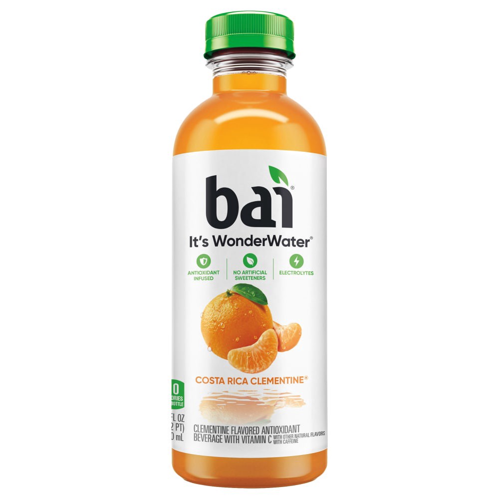 slide 1 of 12, Bai Flavored Water, Costa Rica Clementine, Antioxidant Infused Beverage, 18 Fluid Ounce Bottle, 18 fl oz