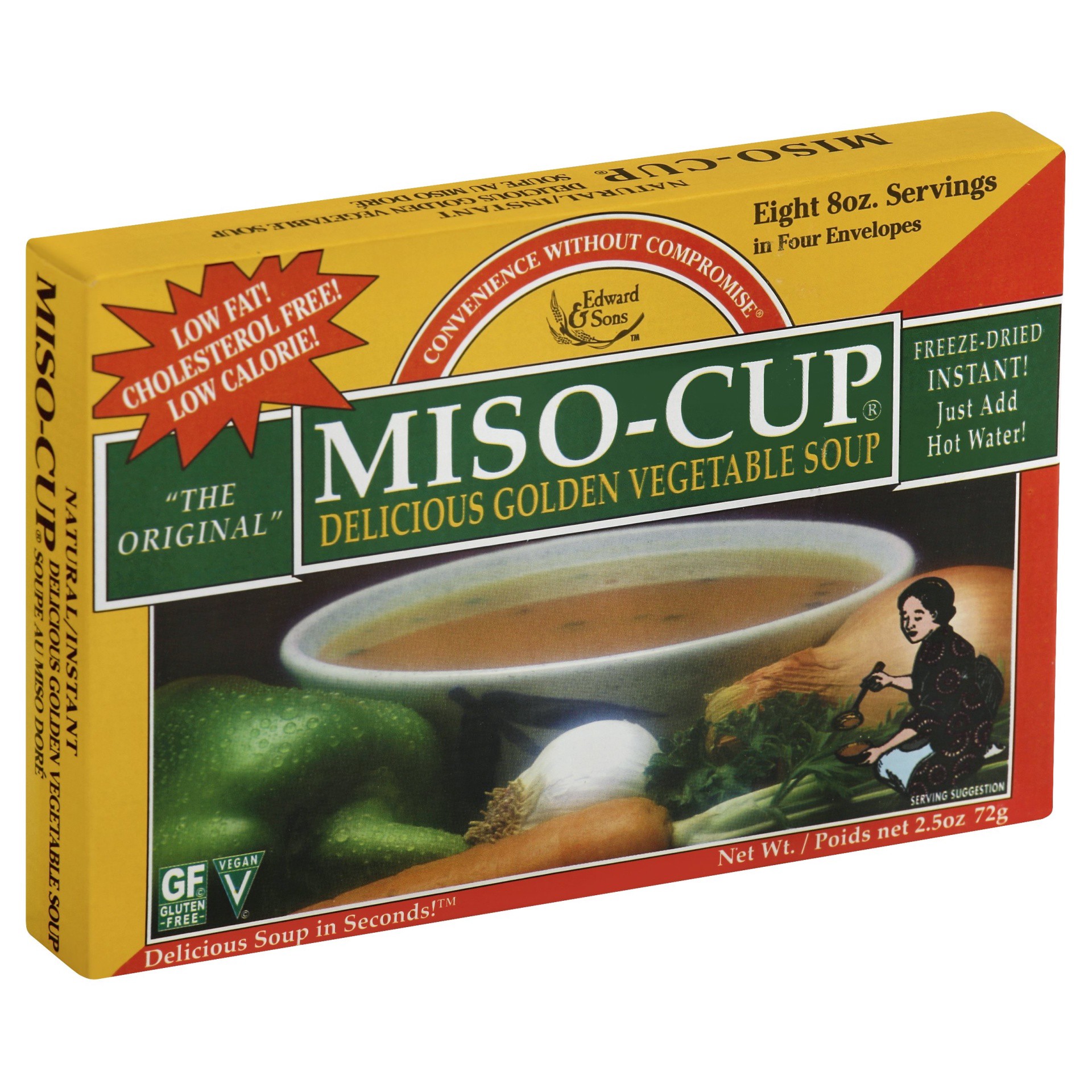 slide 1 of 4, Edward & Sons Miso Cup Delicious Golden Vegetable Soup, 8 ct; 8 oz