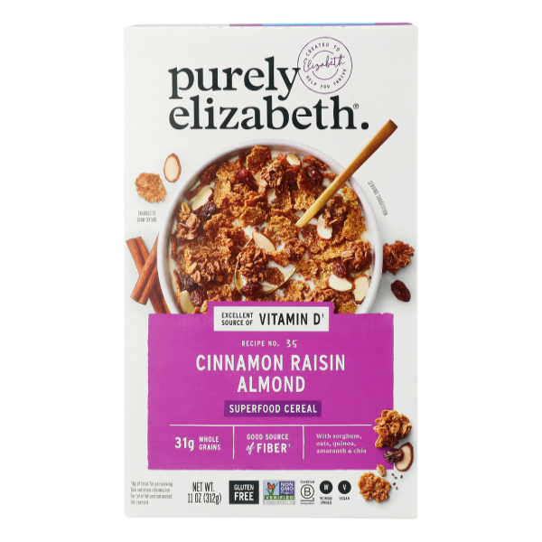 slide 1 of 1, Purely Elizabeth Cinnamon Raisin Almond Superfood Cereal with Vitamin D 11 oz., 