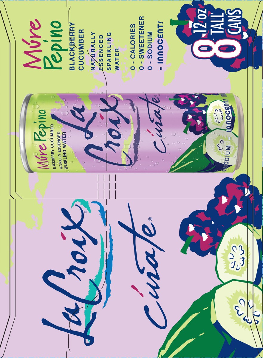 slide 3 of 8, La Croix Sparking Water / Mure Pepino / Blackberry Cucumber - 96 fl oz, 8 ct; 12 fl oz