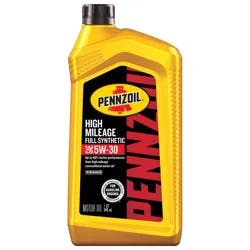 Pennzoil High Mileage Full Synthetic SAE 5W-30 Motor Oil 1 qt