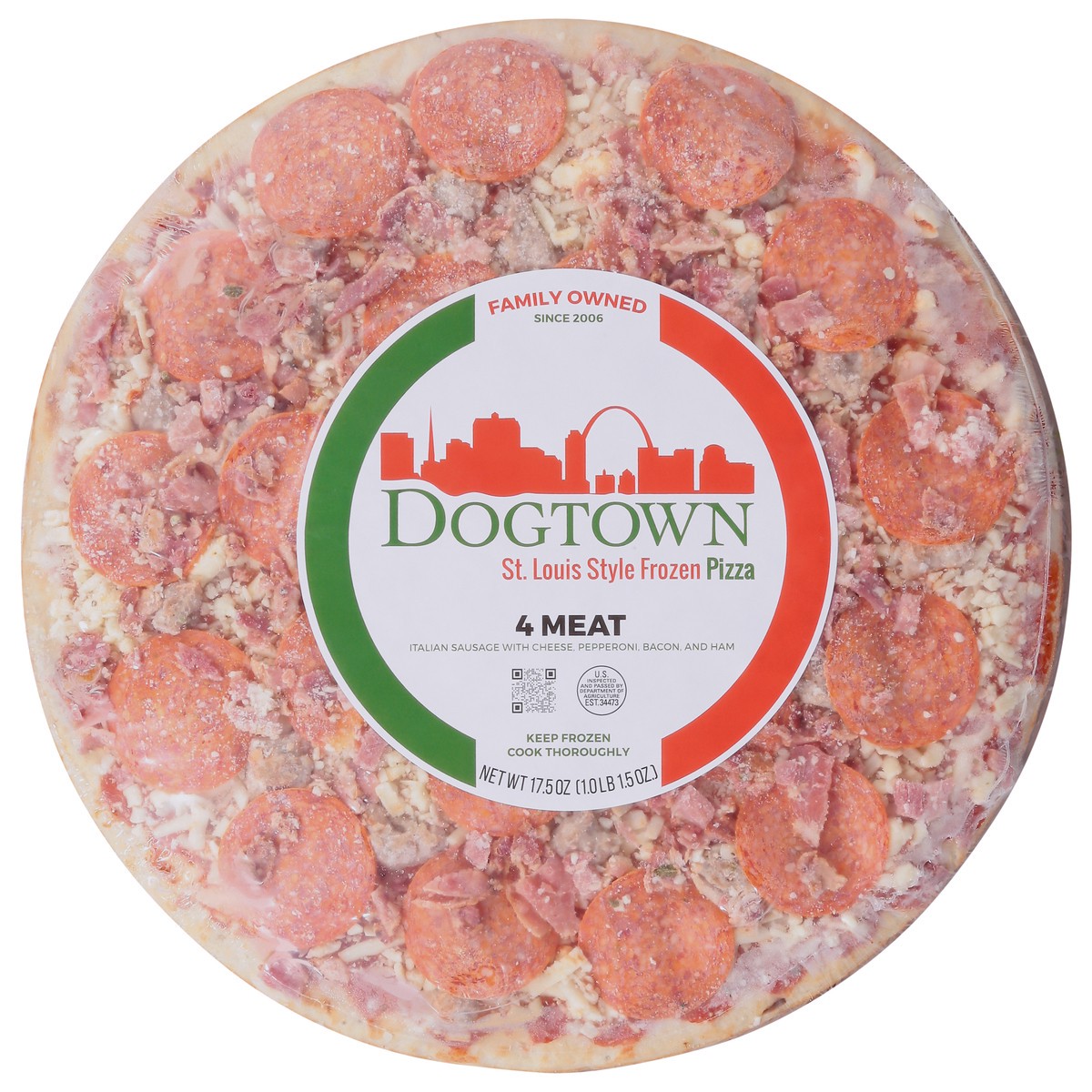 slide 13 of 13, Dogtown St. Louis Style 4 Meat Frozen Pizza 17.5 oz, 17.5 oz