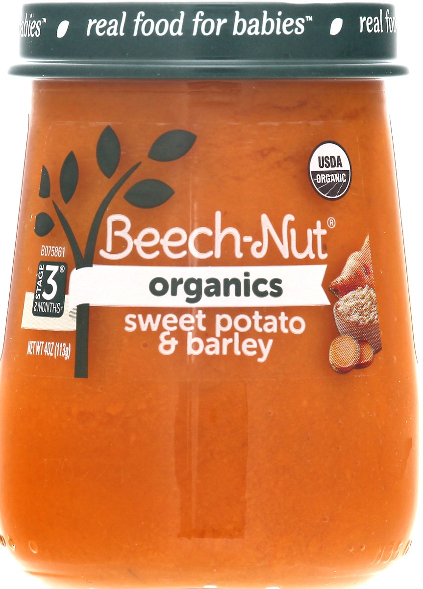 slide 1 of 10, Beech-Nut Organics Sweet Potato Barley Stage 3 Baby Food, 4 oz