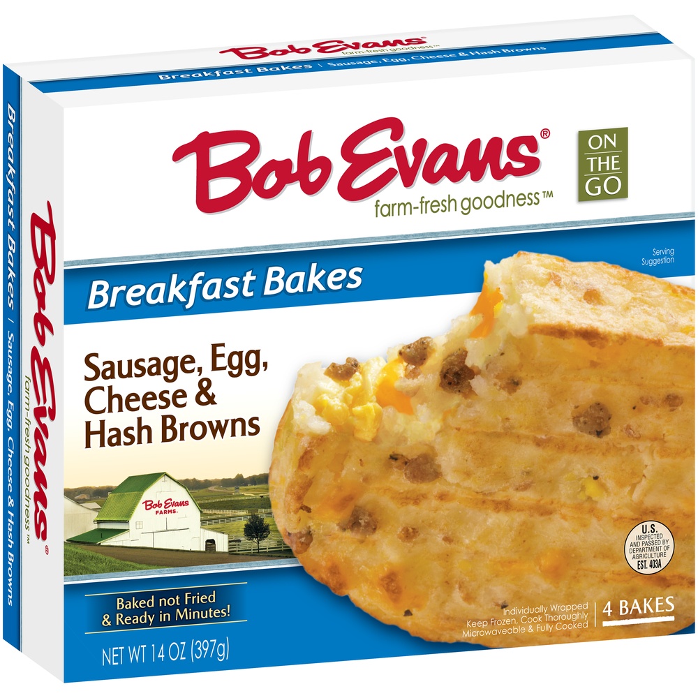 slide 2 of 8, Bob Evans Sausage Egg Cheese & Hash Browns Breakfast Bakes, 14 oz