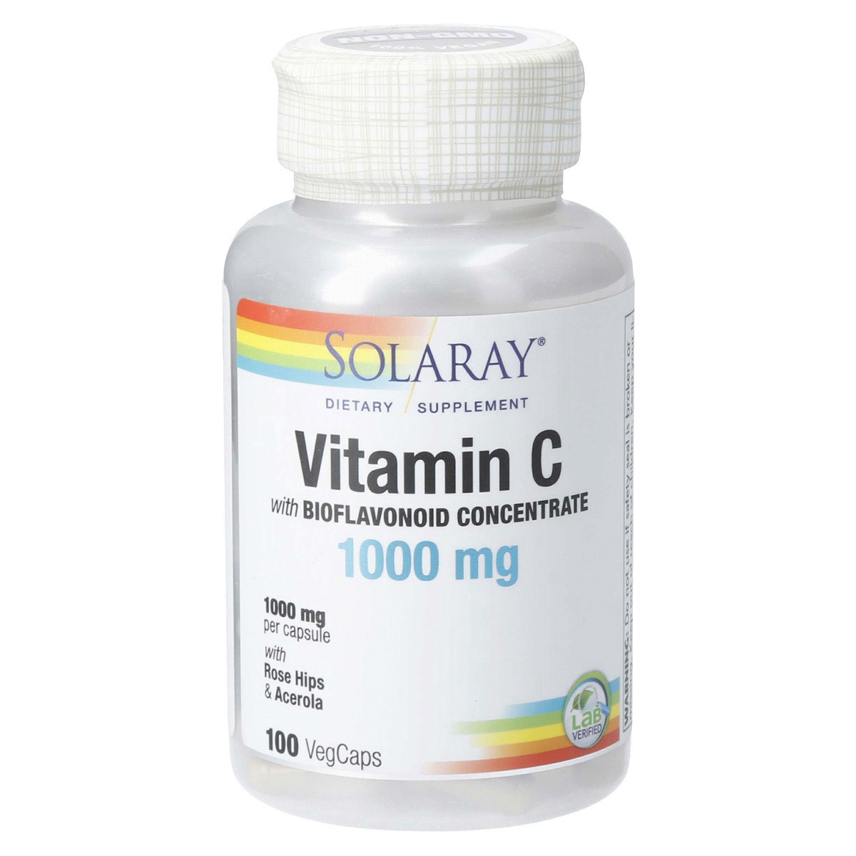 slide 1 of 13, Solaray Vitamin C With Rose Hips + Acerola + Bioflavonoids 1000 Mg, 1 ct