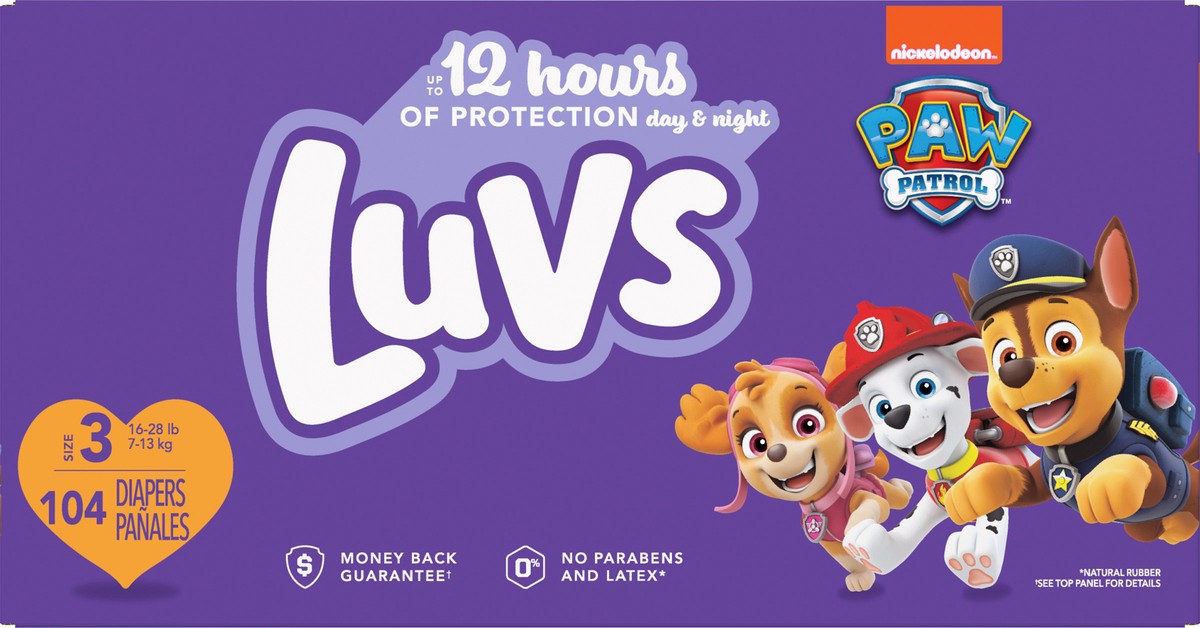 slide 3 of 4, Luvs Diapers Size 3 104 Count, 104 ct