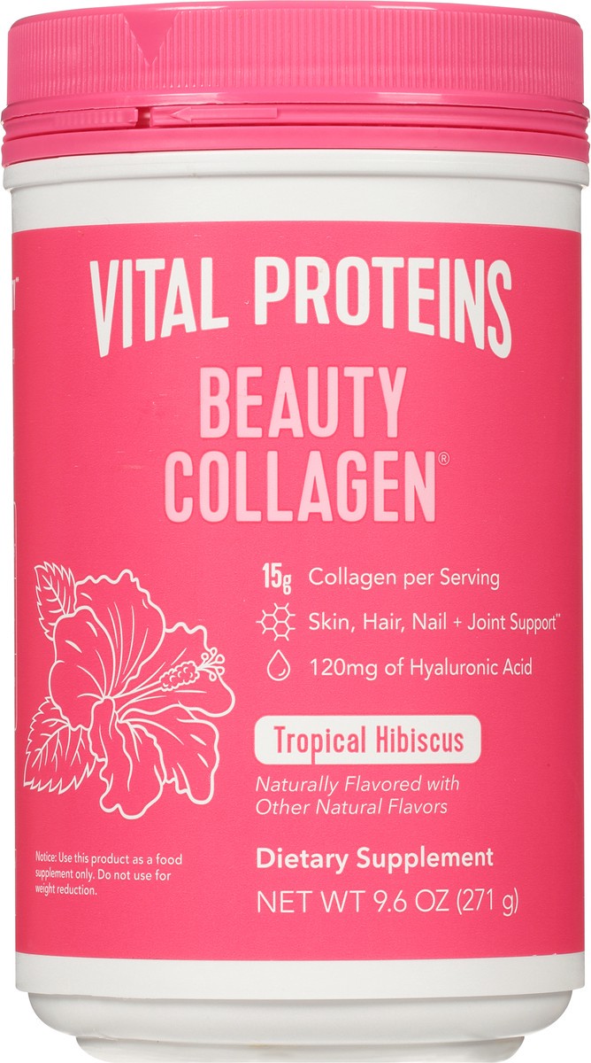 slide 11 of 13, Vital Proteins Tropical Hibiscus Beauty Collagen 9.6 oz, 9.6 oz